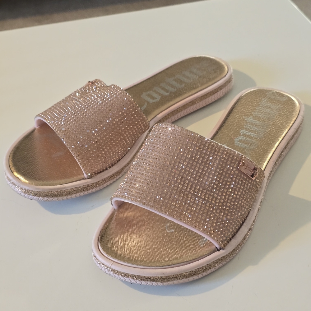 Juicy Couture Sparkling Pink Slide Sandals
